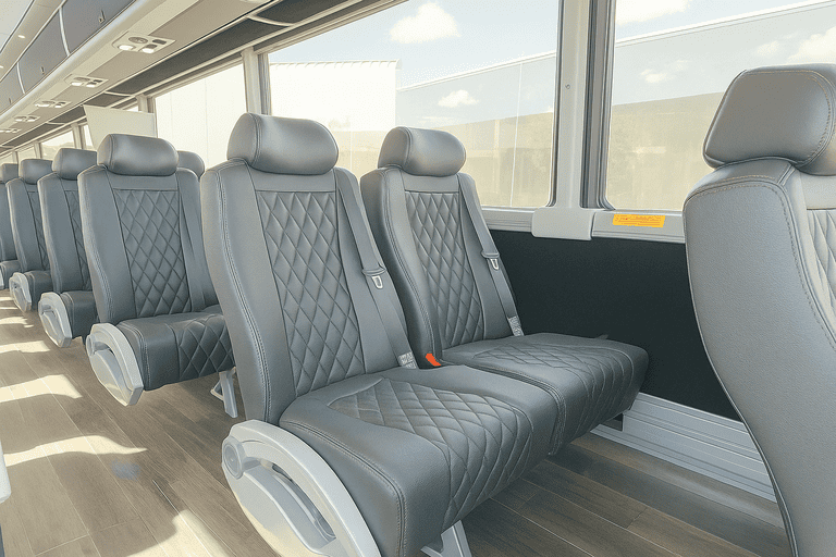 interior of Euless Coach Bus Service charter bus