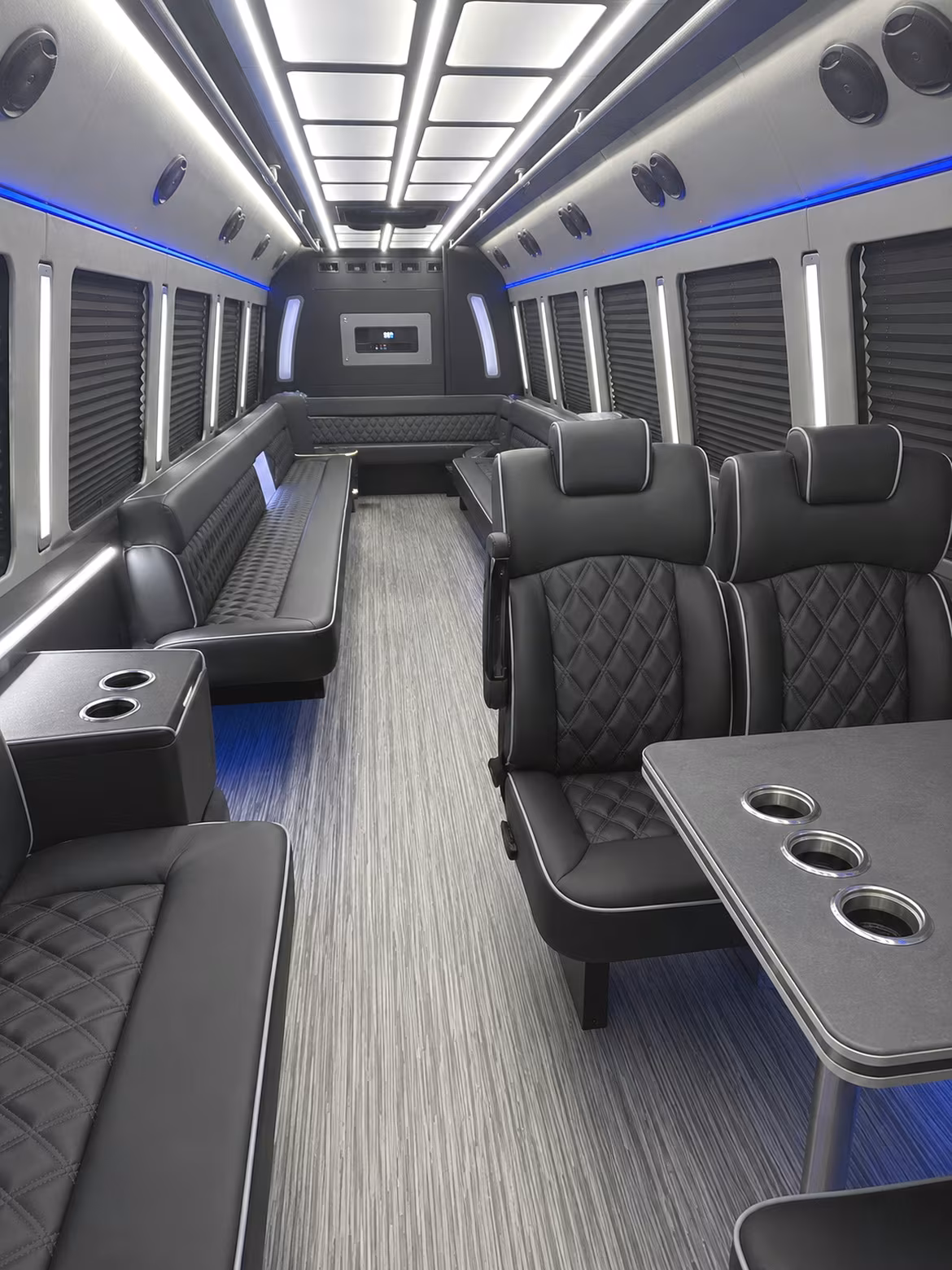 euless 25 passenger party bus inside