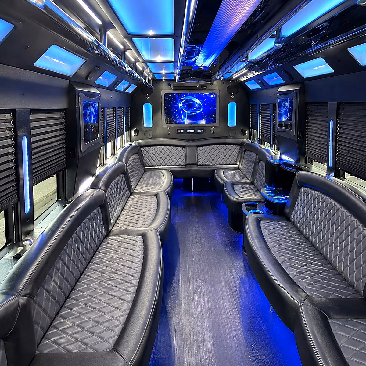 euless 50 passenger party bus interior