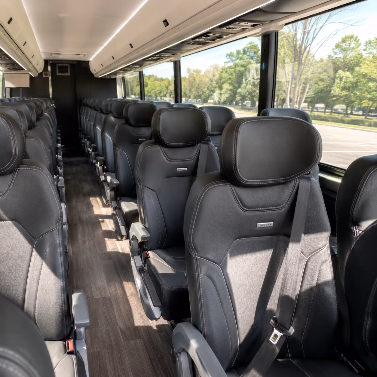 euless 56 passenger charter bus inside